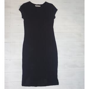 Peruvian Connection Tee Shirt Dress Womens XS Black Short Sleeves Stretch